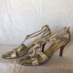 Snakeskin T-Strap sandals